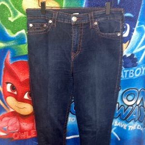Dark blue double stitched TR jeans